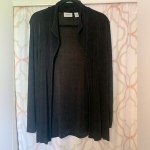 CHICOS TRAVELERS COLLECTION BLACK OPEN FRONT JACKET SIZE SMALL